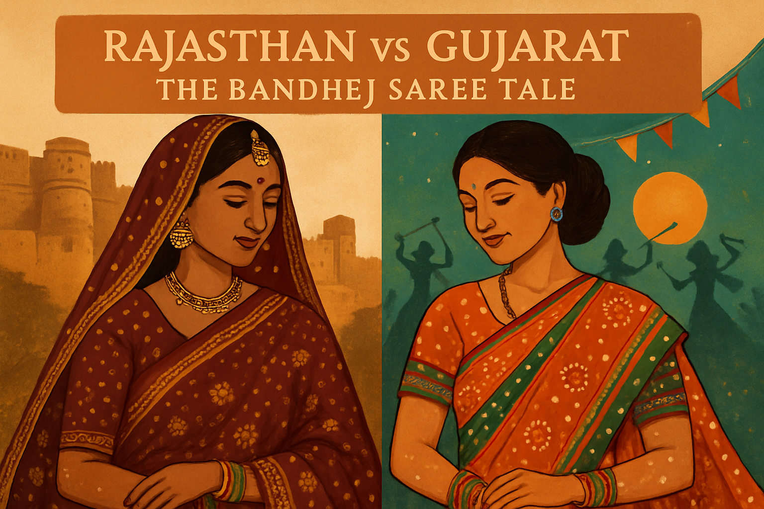How Rajasthani Bandhej Sarees Differ from Gujarati Bandhani Sarees