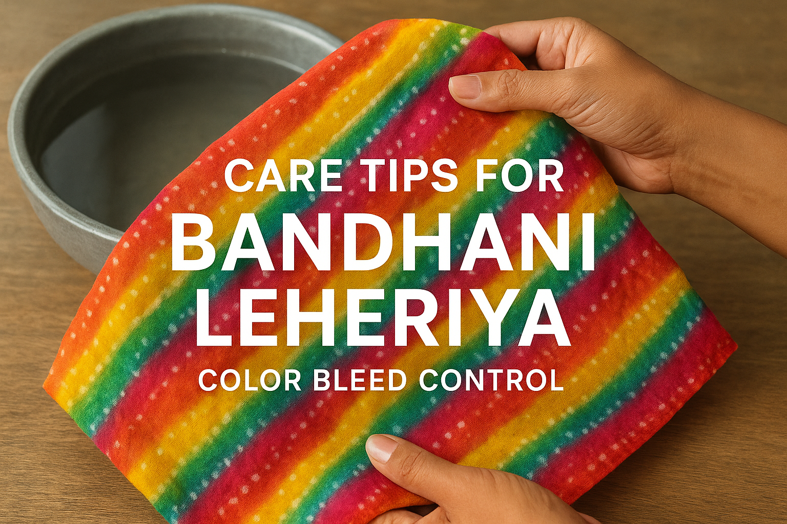 Care Tips for Bandhani Leheriya: Color Bleed Control