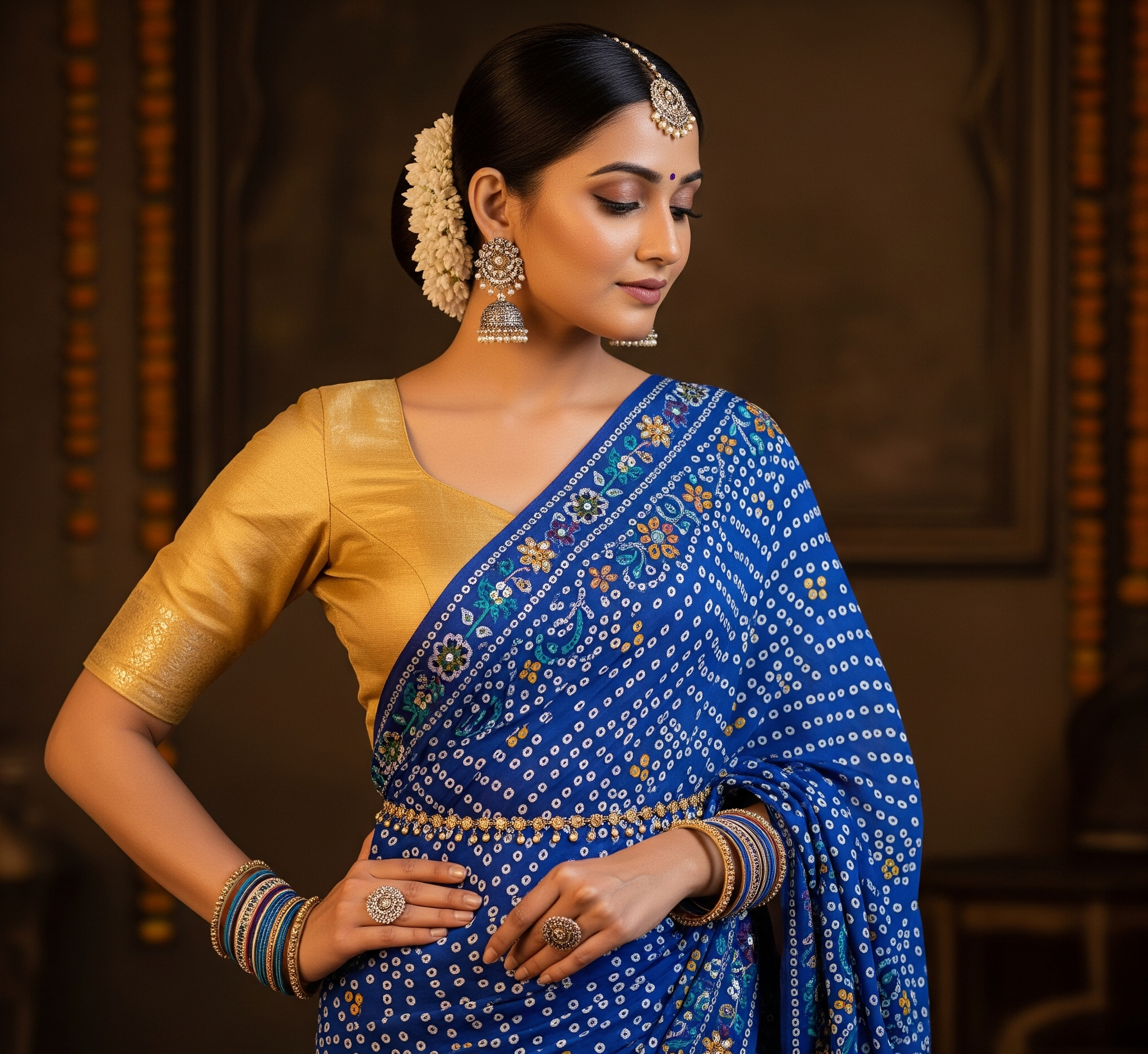 Top 7 Blue Bandhej Sarees That Will Make You Stand Out