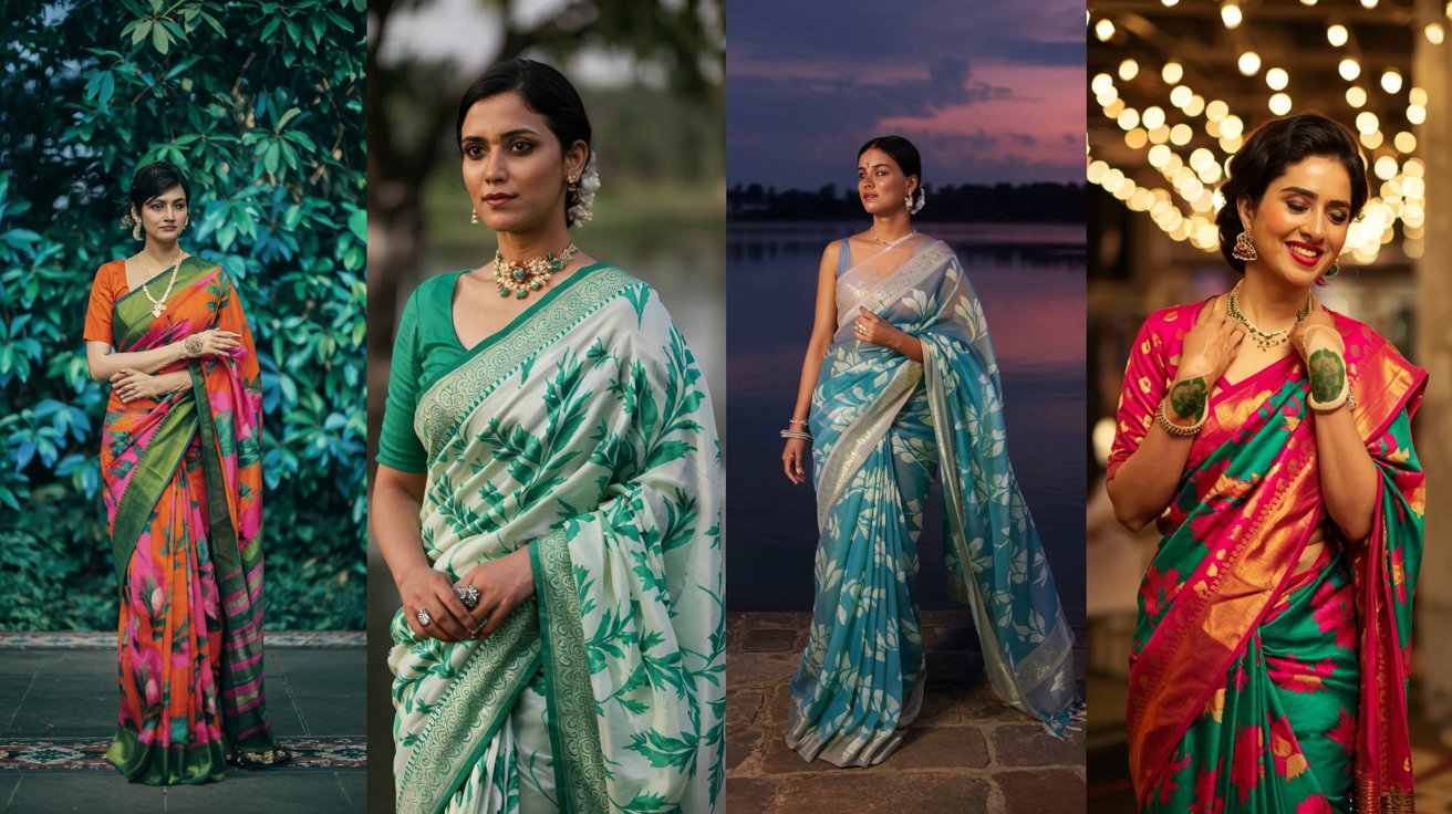 How to Style Floral Print Sarees for Summer, Office, or Outings