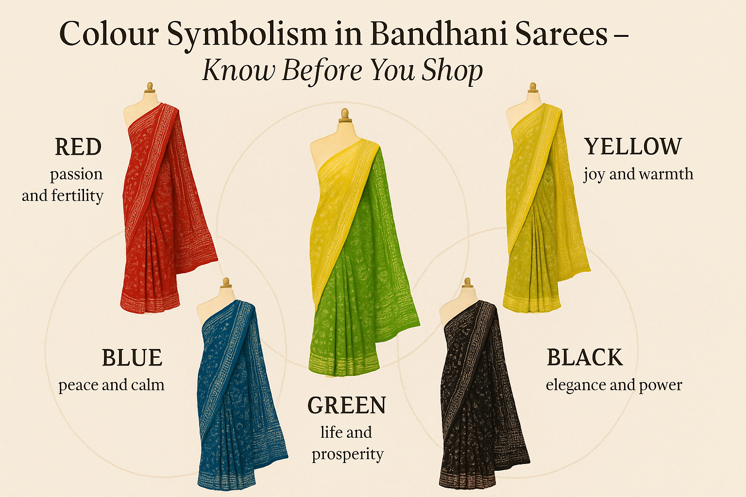 Colour Symbolism in Bandhani Sarees – Know Before You Shop