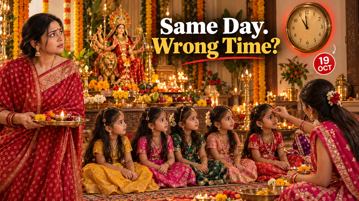 Ashtami or Navami in 2026 Both Fall On The Same Day. Most Homes Will Do Kanya Pujan At The Wrong Time