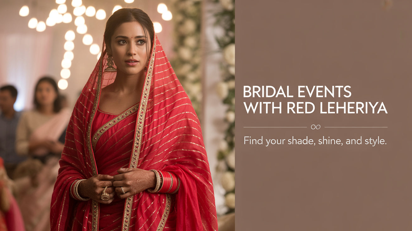 Bridal Events with Red Leheriya: Tips That Compliment Jewelry & Hair