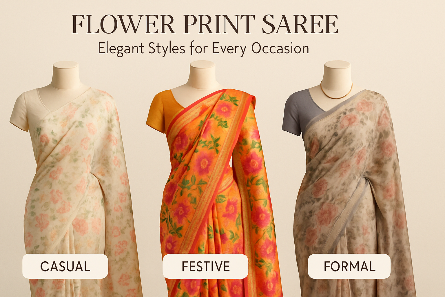 Flower Print Saree – Elegant Styles for Every Occasion