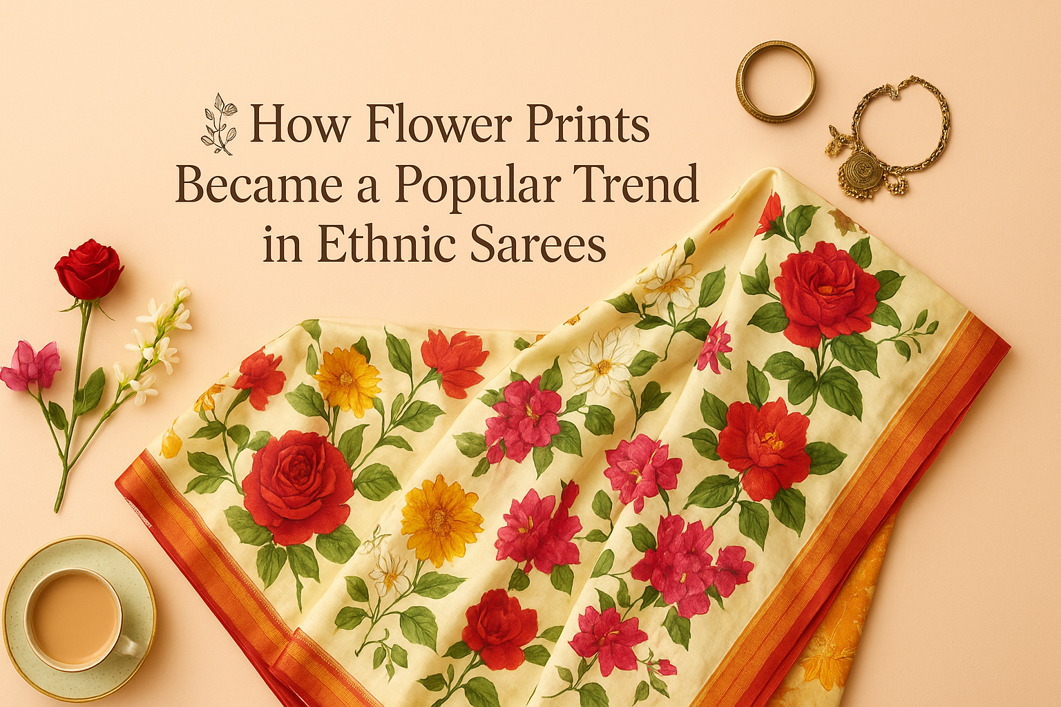 How Flower Prints Became a Popular Trend in Ethnic Sarees
