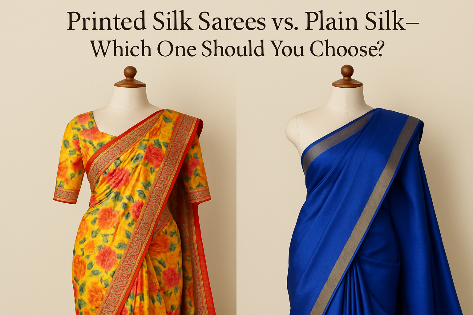 Printed Silk Sarees vs. Plain Silk—Which One Should You Choose?