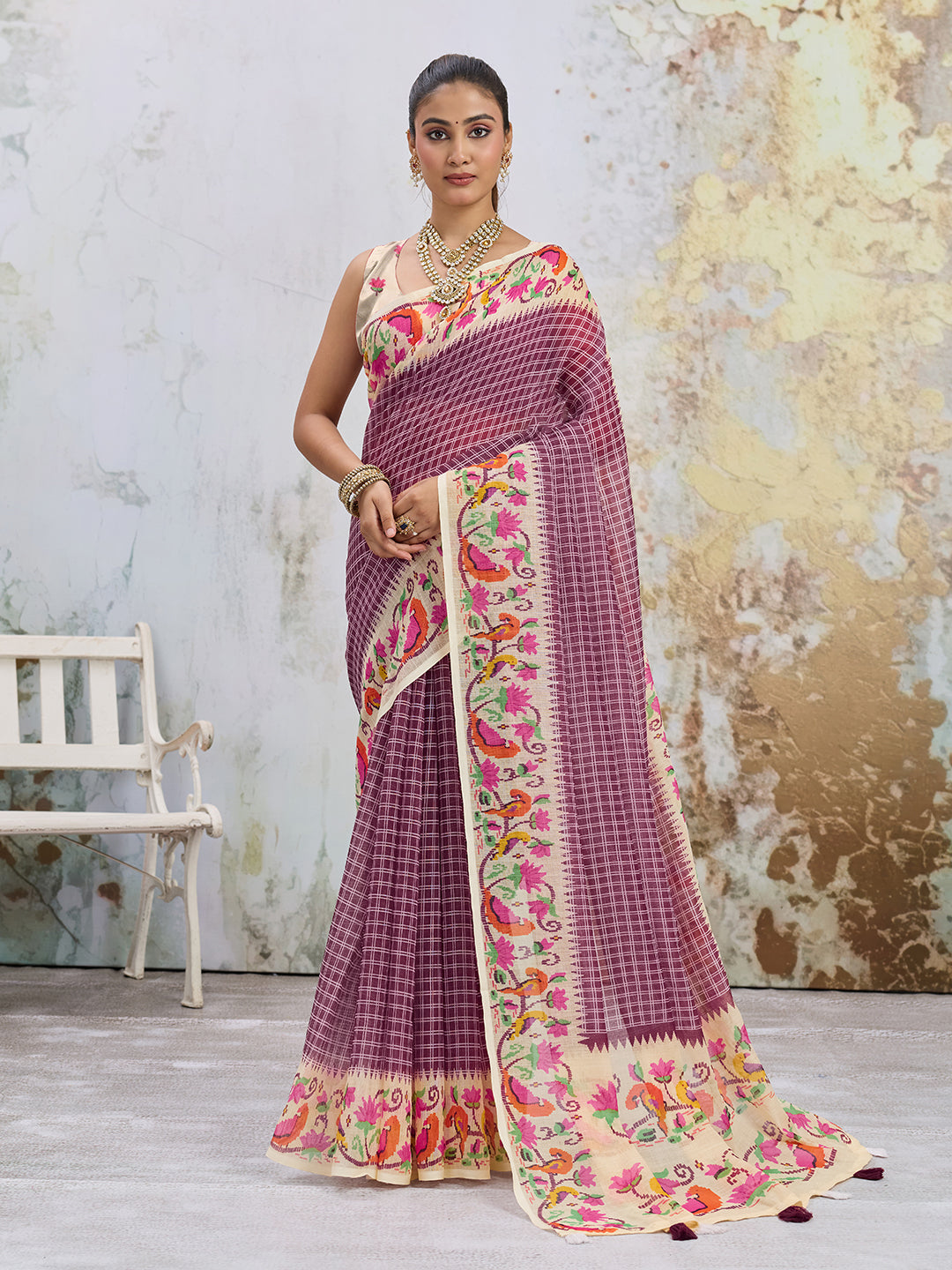 KcPc Traditional Banarasi Style Soft Tussar Silk Saree With Blouse VJT