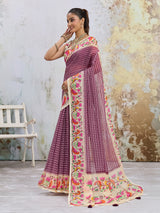 KcPc Traditional Banarasi Style Soft Tussar Silk Saree With Blouse VJT