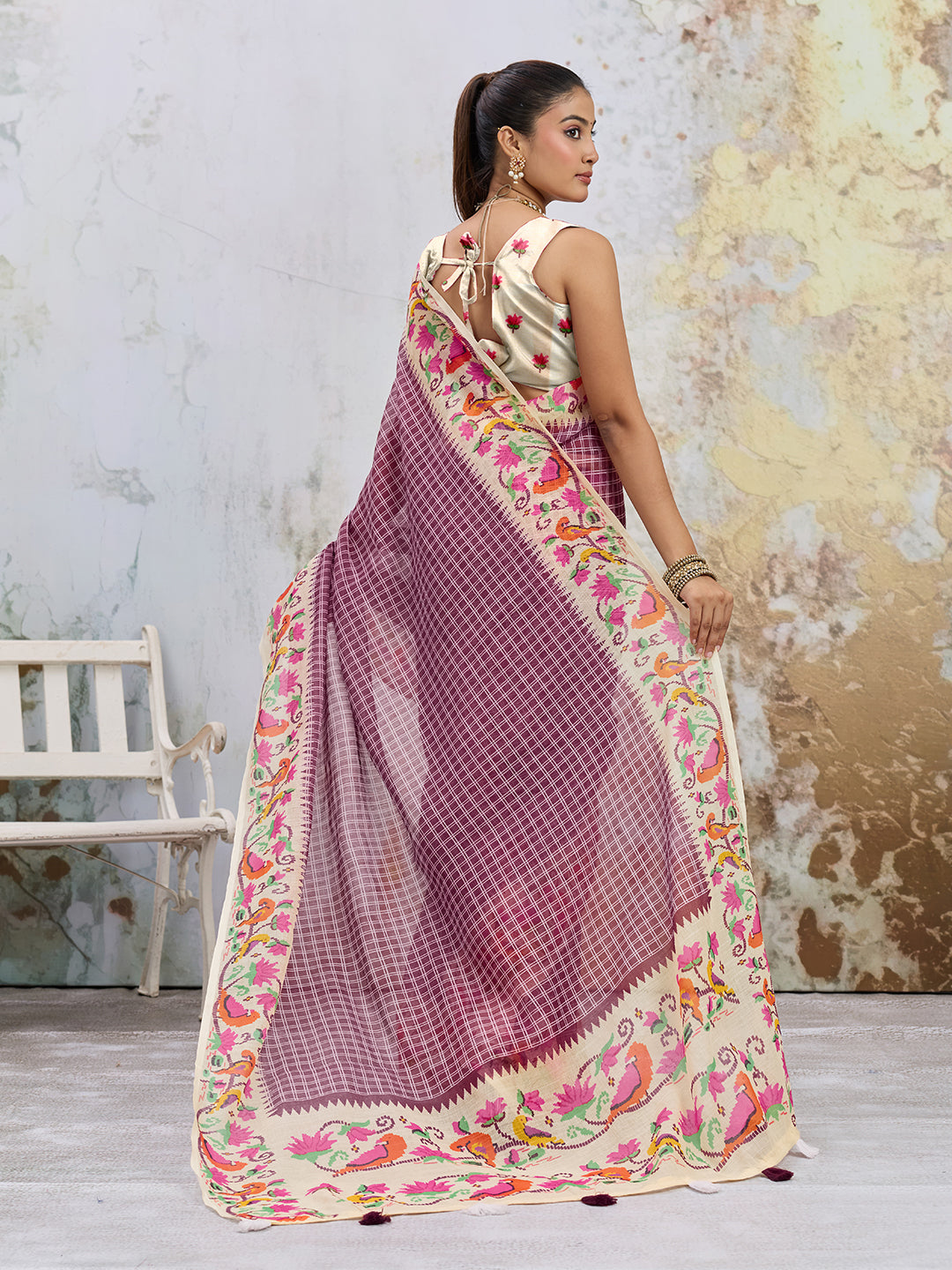 KcPc Traditional Banarasi Style Soft Tussar Silk Saree With Blouse VJT