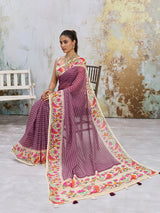 KcPc Traditional Banarasi Style Soft Tussar Silk Saree With Blouse VJT