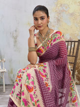KcPc Traditional Banarasi Style Soft Tussar Silk Saree With Blouse VJT