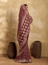 Buy New Traditional Style Saree With Cutdana Gulin Work KcPc