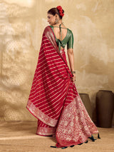 Buy New Pure khaddi Georgette Banarasi Handloom Leheriya Zari Weaving Saree