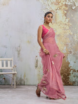 KcPc New Beautiful Chiffon Saree with Rich Gota Work and Royal Appeal