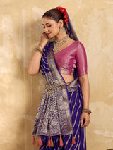 Buy New Pure khaddi Georgette Banarasi Handloom Leheriya Zari Weaving Saree