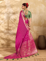 KcPc Pure khaddi Georgette Banarasi Handloom Leheriya Zari Weaving SareeMAHA