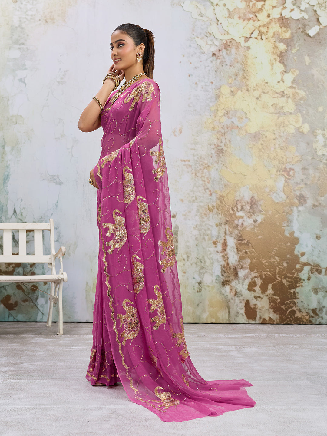 KcPc New Premium Chiffon Saree with Graceful Ethnic Style and Festive CharmDWA