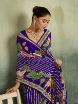 KcPc Traditional Kalamkari Pure Silk Saree with Thread WorkBRC
