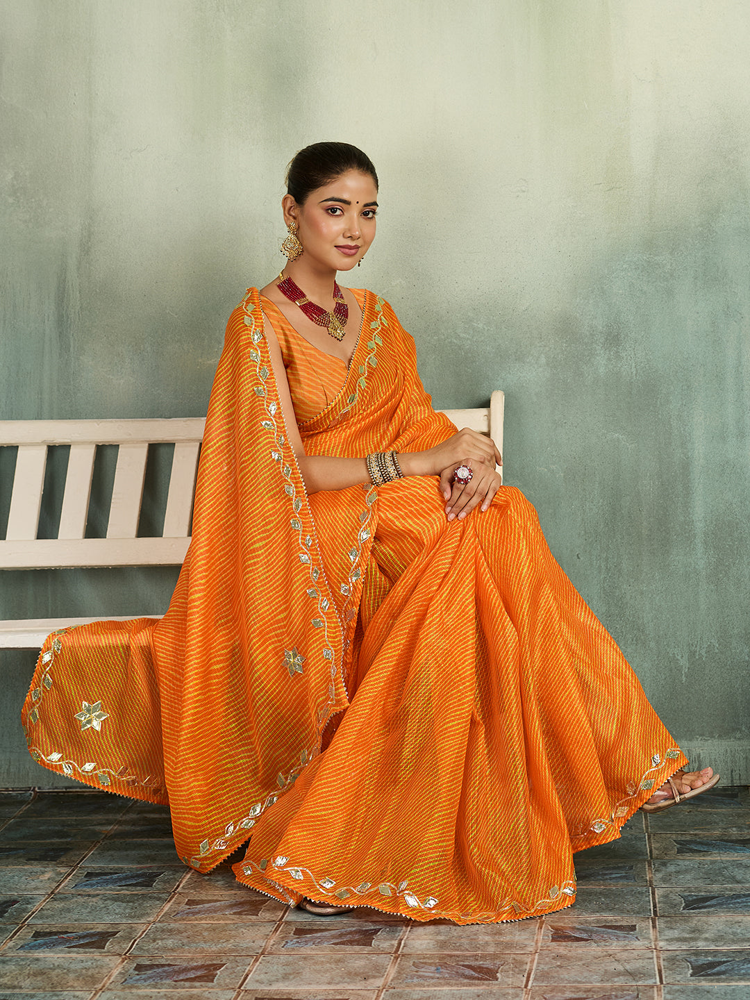 KcPc New Launch Kota doria Leheriya Style With Gotapatti Work Saree MHS