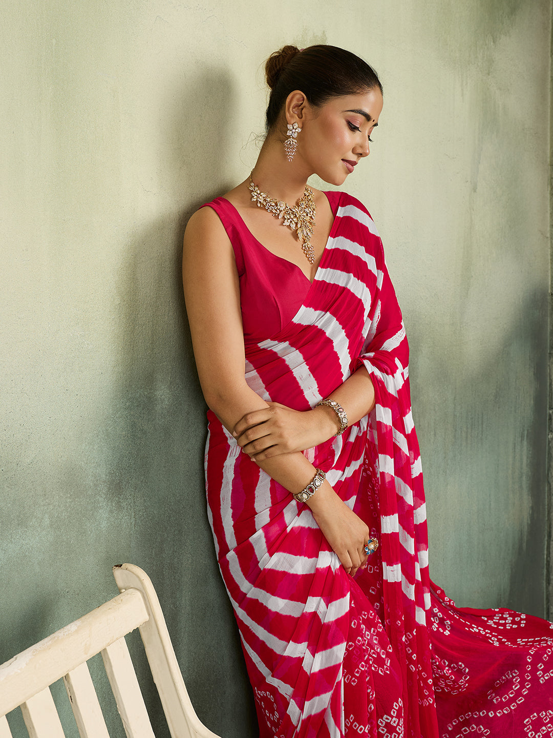 KcPc New Lightweight Chiffon Saree in Leheriya Design Casual WearSUL