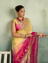 KcPc Traditional Georgette Saree with Beautiful Gotapatti Work MHS