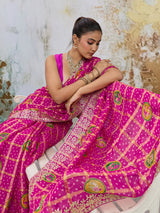 KcPc Premium Bandhani Style Saree with Rich Gotapatti Embellishment SAE