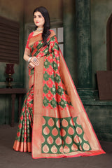 By New Latest Dola silk Banarasi Style with Zari Weaving Saree