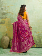 Buy New Royal Bandhani Saree with Elegant Zari Weaving KcPc