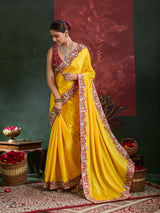 KcPc Latest New Chinon Silk Bollywood Style With Sequence Gotapatti Work Saree PDM