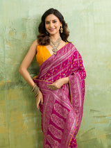 Buy New Royal Bandhani Saree with Elegant Zari Weaving KcPc