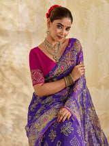 Buy Chiffon Saree Bandhani Style With Aari Work KcPc