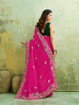 Leheriyrea style saree with embroidery work