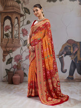 Traditional Royal Meenakari Pure Khaddi Georgette Saree for Women 4