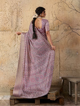 Buy Ajrakh style With Ajrakh HandPrint Work Saree