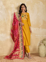 KcPc Latest Ghatchola Art silk Bandhej Heavy Border DupattaZHR