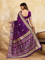 Buy Premium Silk Saree with Beautiful Silver Zari Weaving Kcpc