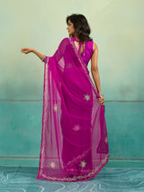 KcPc New Beautiful Chiffon Bollywood Style Gotapatti Work Saree MHS