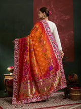 KcPc Khaddi Georgette kalamkari Style Wth Embroidery Work Dupatta TUF