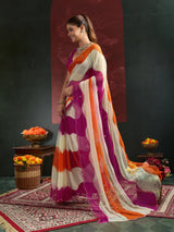 KcPc Premium Chiffon Saree with Cutdana Work SHCR