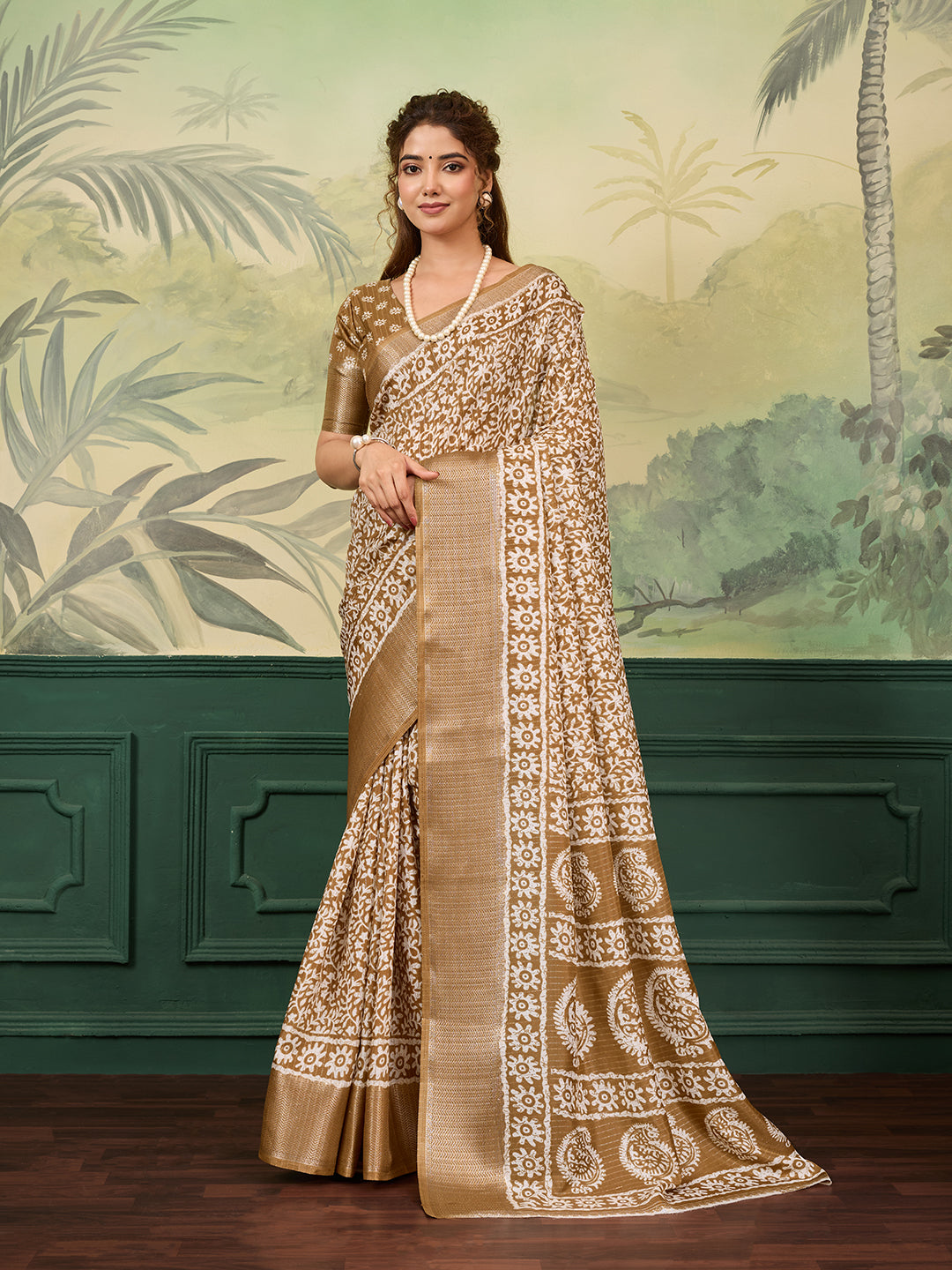 Buy Printed Style With Zari border Saree