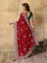Gotapatti thread work chunri saree