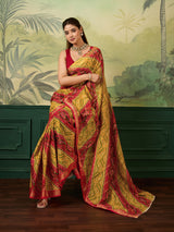 Buy Ghatchola Saree With Bikaneri bandhej Work