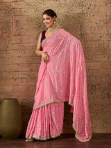 KcPc Chinon Silk Traditional Saree with Gota Patti WorkSFS