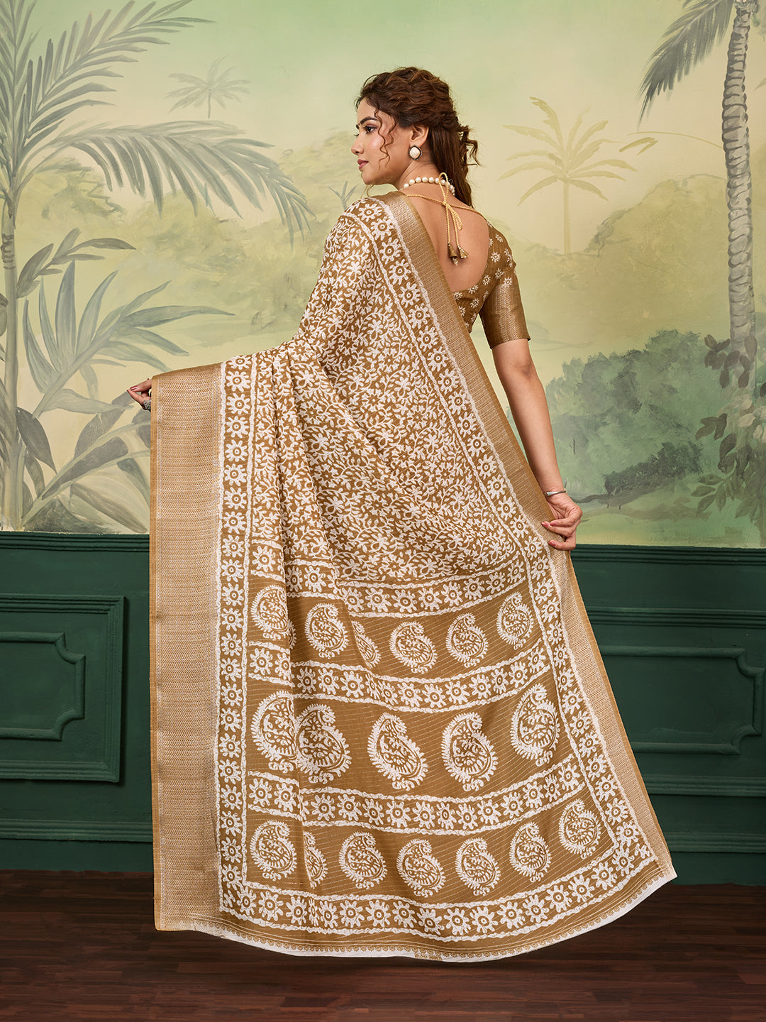 Buy Printed Style With Zari border Saree