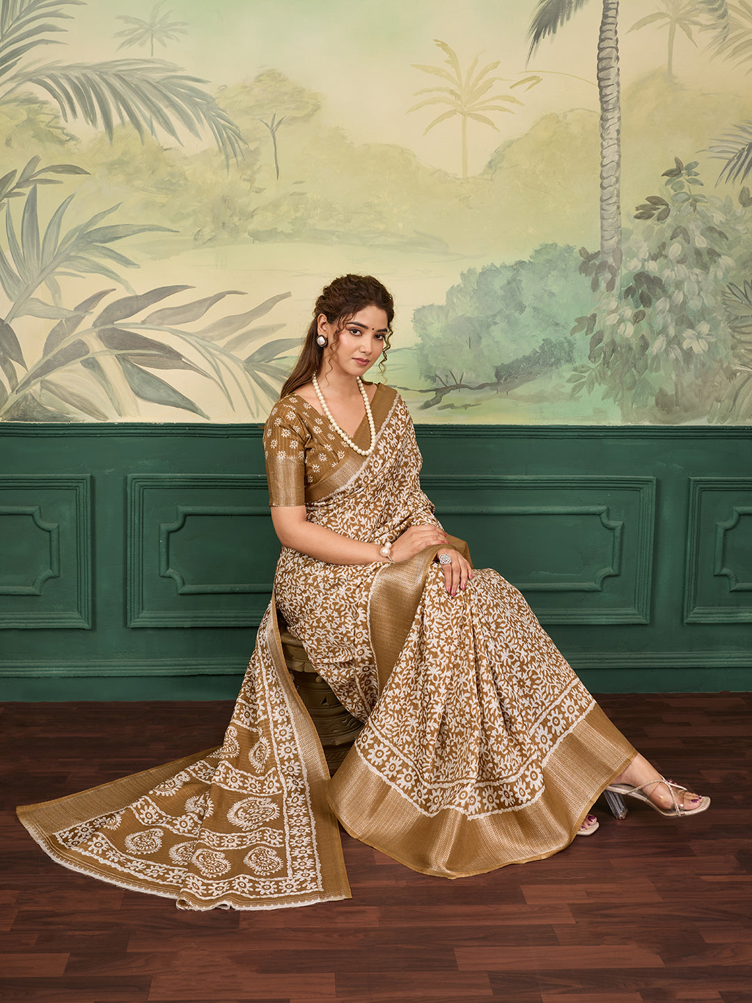 Buy Printed Style With Zari border Saree