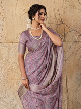 Buy Ajrakh style With Ajrakh HandPrint Work Saree