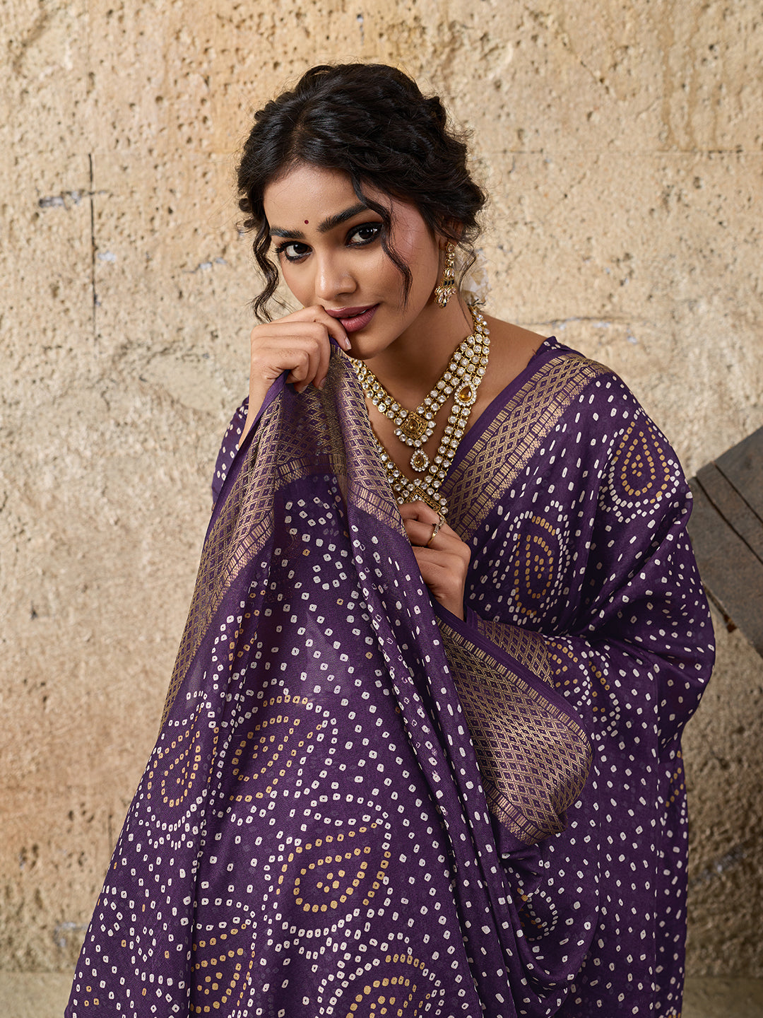 Cotton silk Ajrakh styleSaree