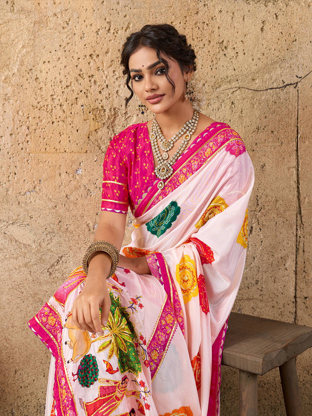 Buy Elegant Kalamkari Style Saree With Festive Special KcPc