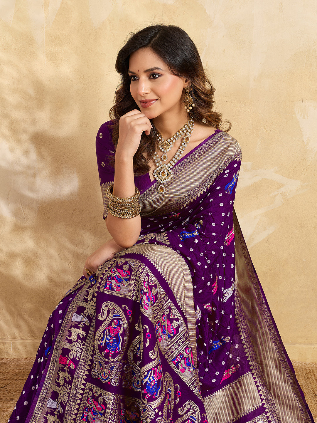 Buy Premium Silk Saree with Beautiful Silver Zari Weaving Kcpc