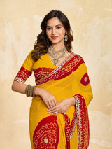 Buy Bandhani Saree with Gotapatti Work Kcpc Image